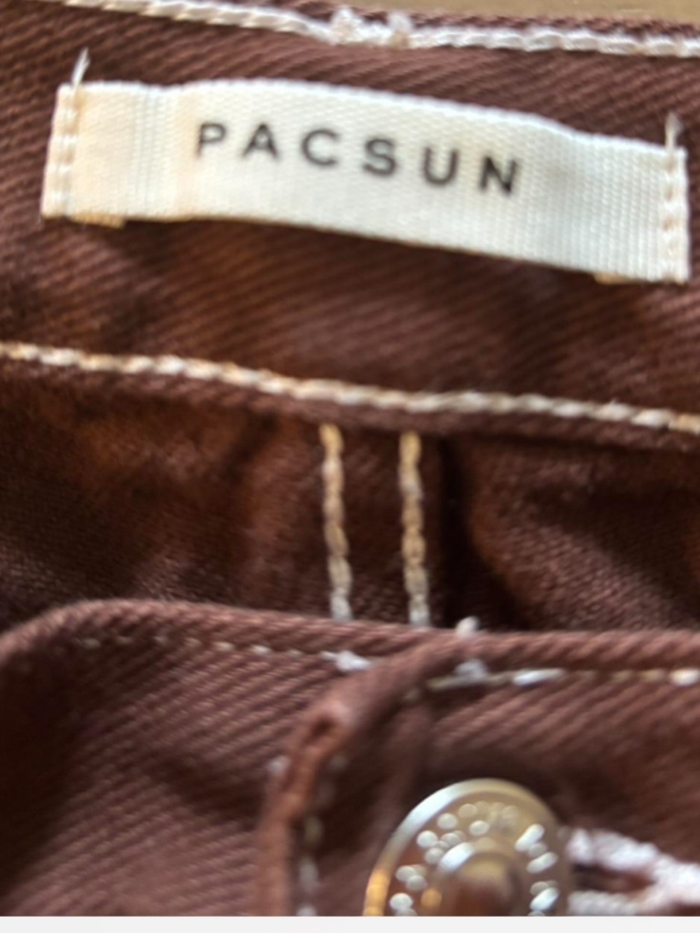 PacSun High-Rise Wide Leg Jeans - Chestnut Brown - Picture 6 of 7